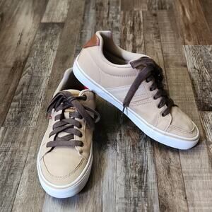 Levi's Mens Tan Brown & White Canvas Sneakers Size 9 Skater Streetwear Casual